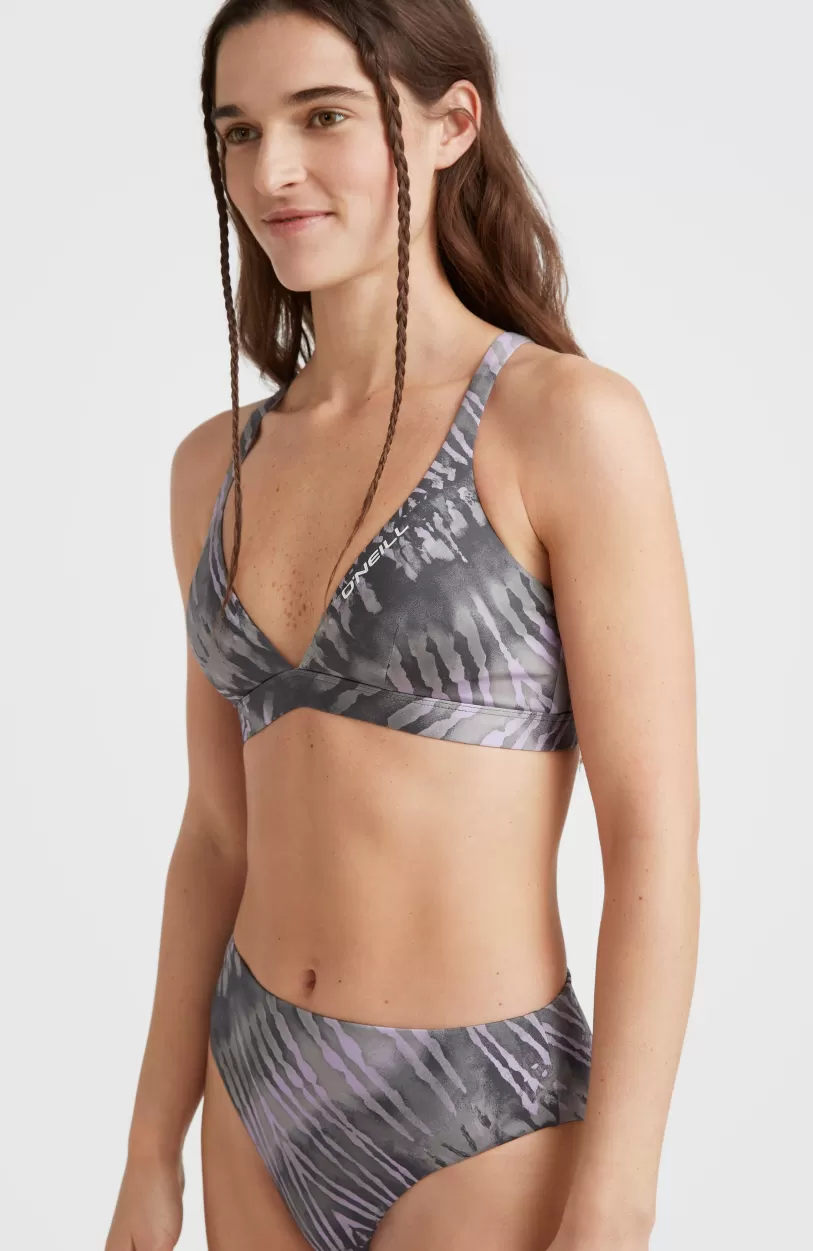 Shop O’Neill Hyperfreak Women Of The Wave Longline Triangelbikiniset | Grey Tie Dye