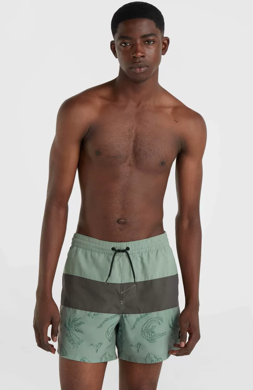 Best O’Neill Mix And Match Cali Block 15" Zwembroek | Green Vintage Surfer