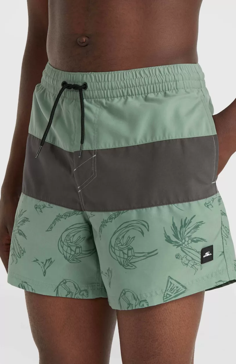 Best O’Neill Mix And Match Cali Block 15" Zwembroek | Green Vintage Surfer