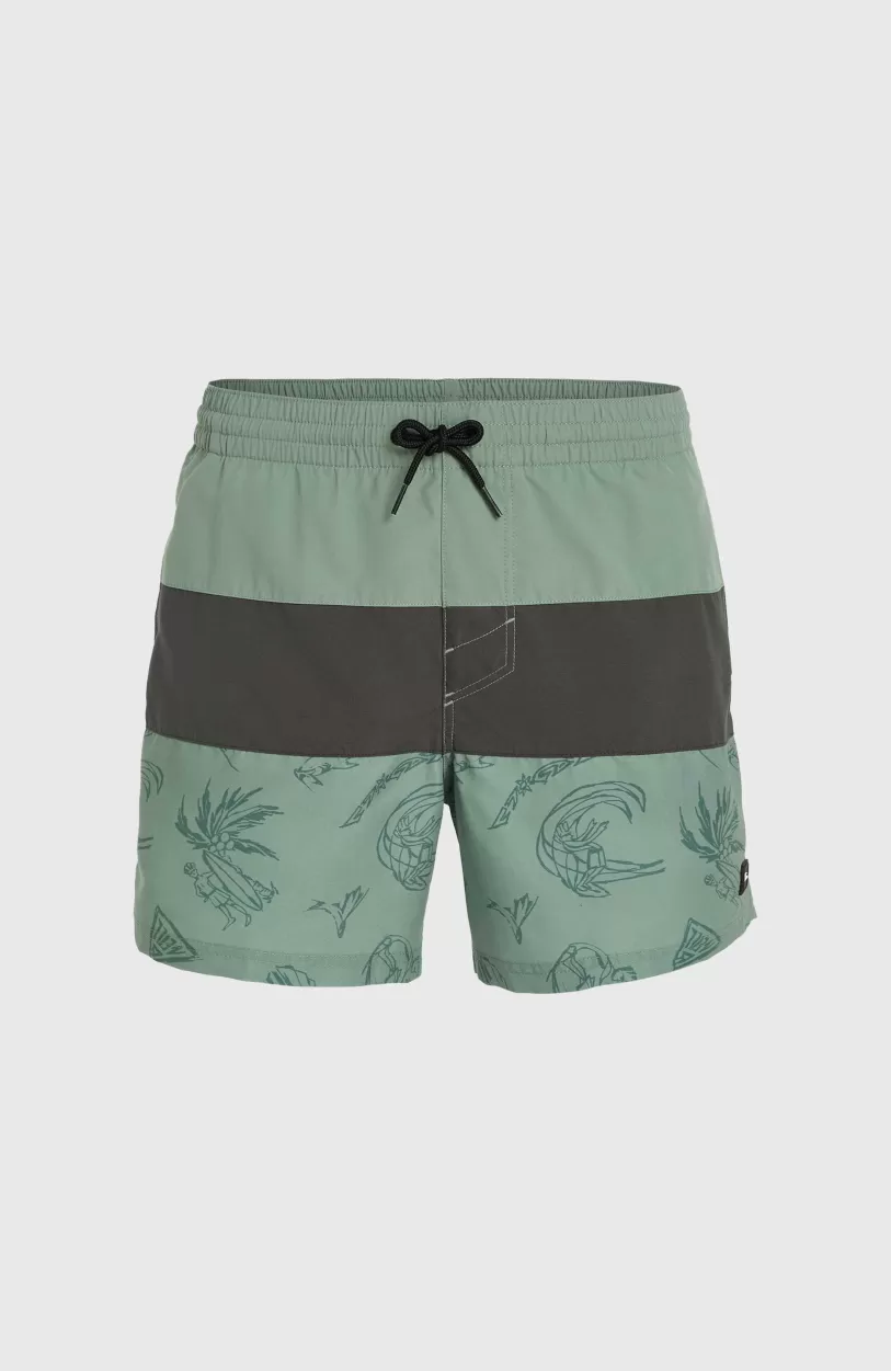 Best O’Neill Mix And Match Cali Block 15" Zwembroek | Green Vintage Surfer