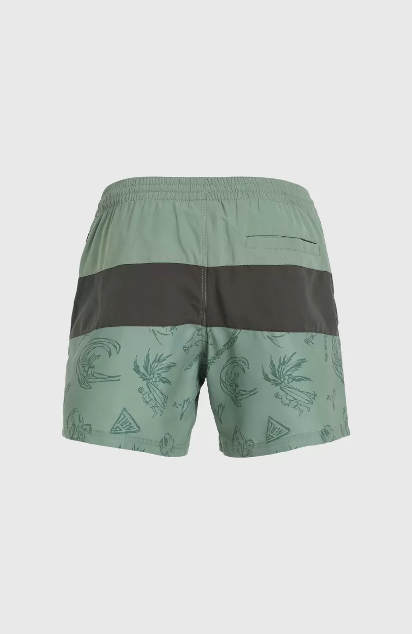 Best O’Neill Mix And Match Cali Block 15" Zwembroek | Green Vintage Surfer
