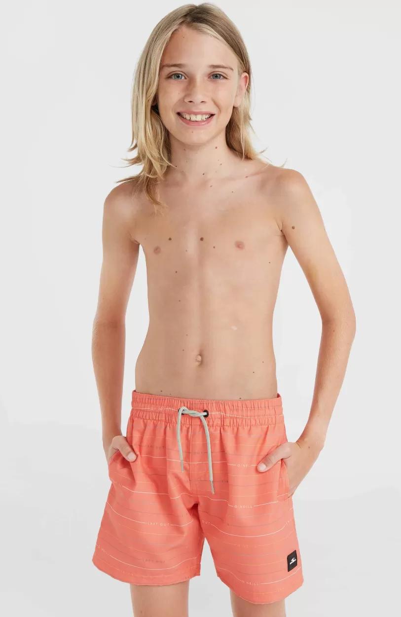 Outlet O’Neill Mix And Match Cali First 13" Zwembroek | Living Coral First Name Stripe