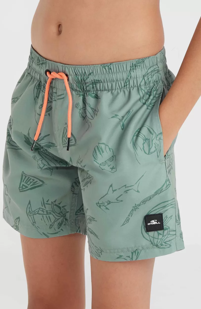 Outlet O’Neill Mix And Match Cali Print 13'' Zwembroek | Green Vintage Surfer