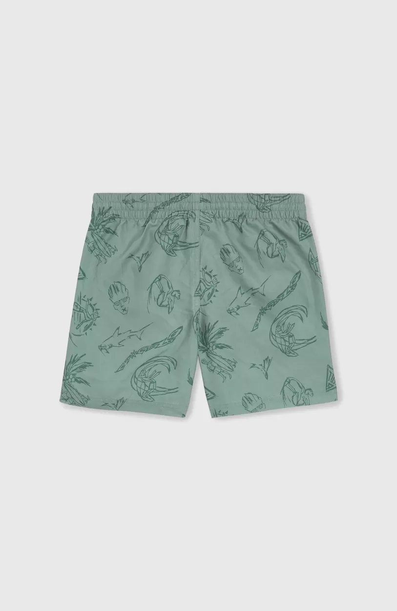 Outlet O’Neill Mix And Match Cali Print 13'' Zwembroek | Green Vintage Surfer