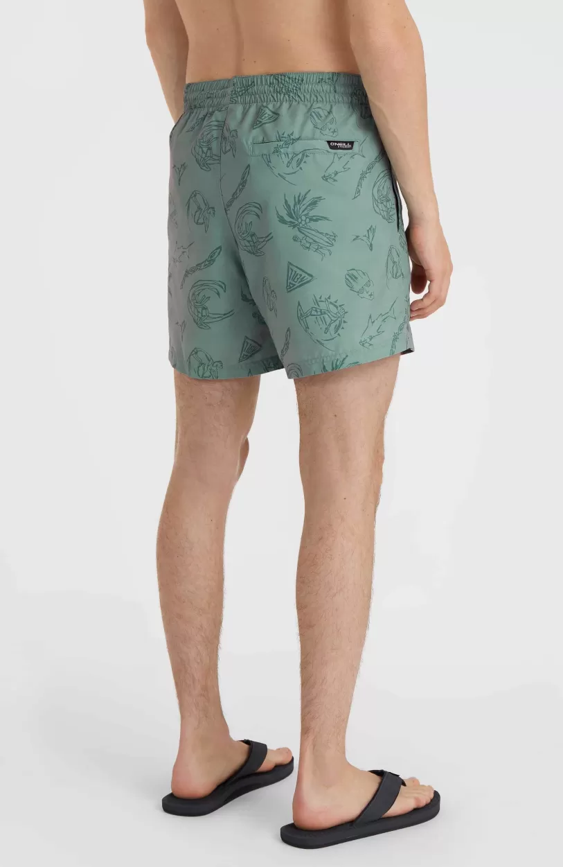Store O’Neill Mix And Match Cali Print 15'' Zwembroek | Green Vintage Surfer