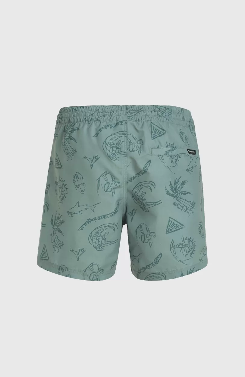 Store O’Neill Mix And Match Cali Print 15'' Zwembroek | Green Vintage Surfer