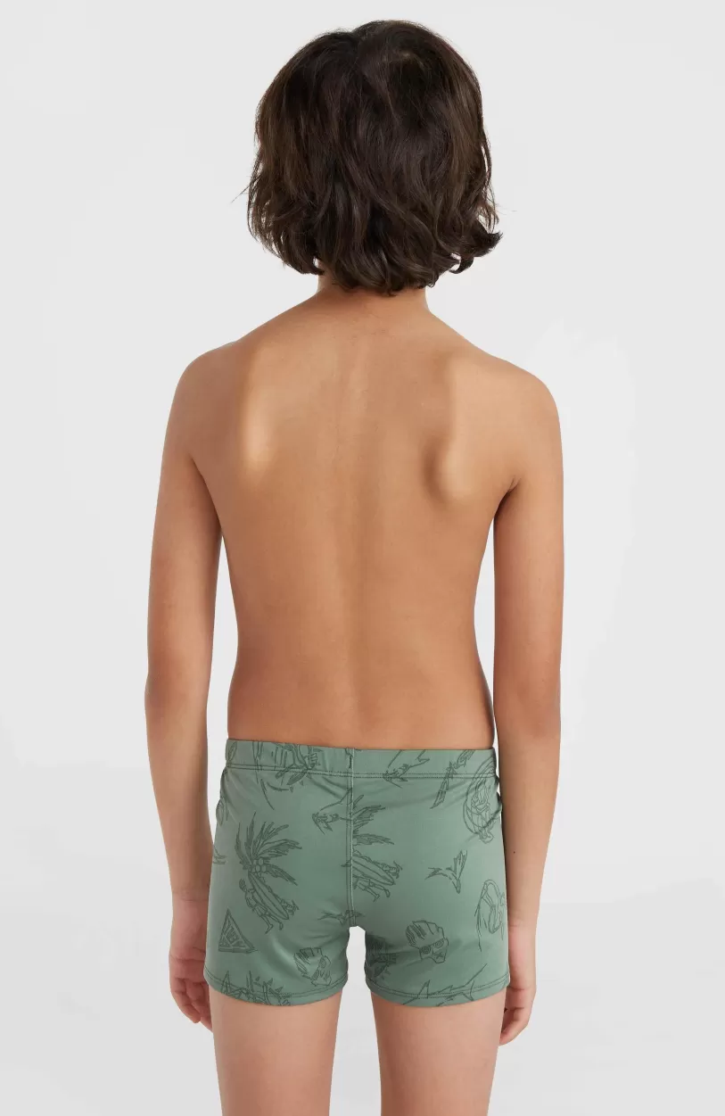 Best Sale O’Neill Mix And Match Crazy 8" Zwemboxer | Green Vintage Surfer