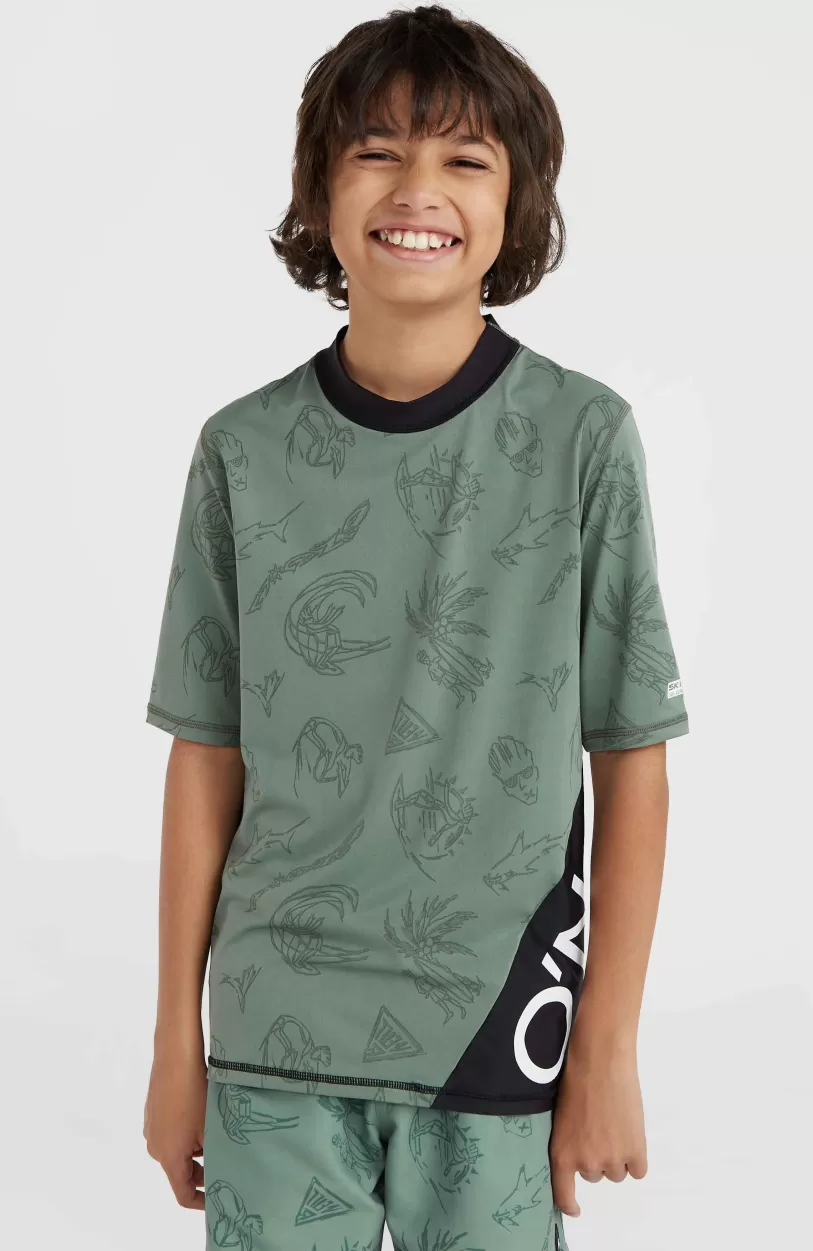 Clearance O’Neill Mix And Match Crazy Shirt Met Korte Mouwen | Green Vintage Surfer