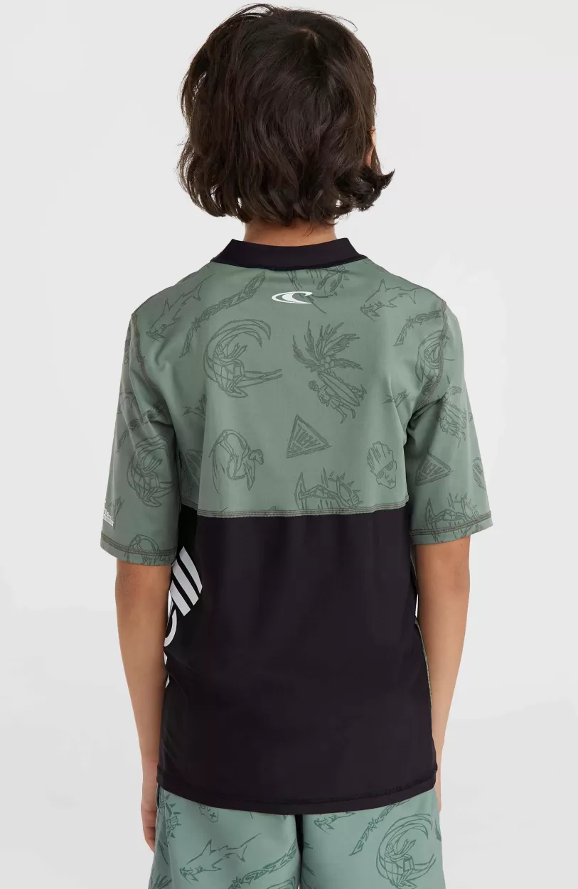 Clearance O’Neill Mix And Match Crazy Shirt Met Korte Mouwen | Green Vintage Surfer