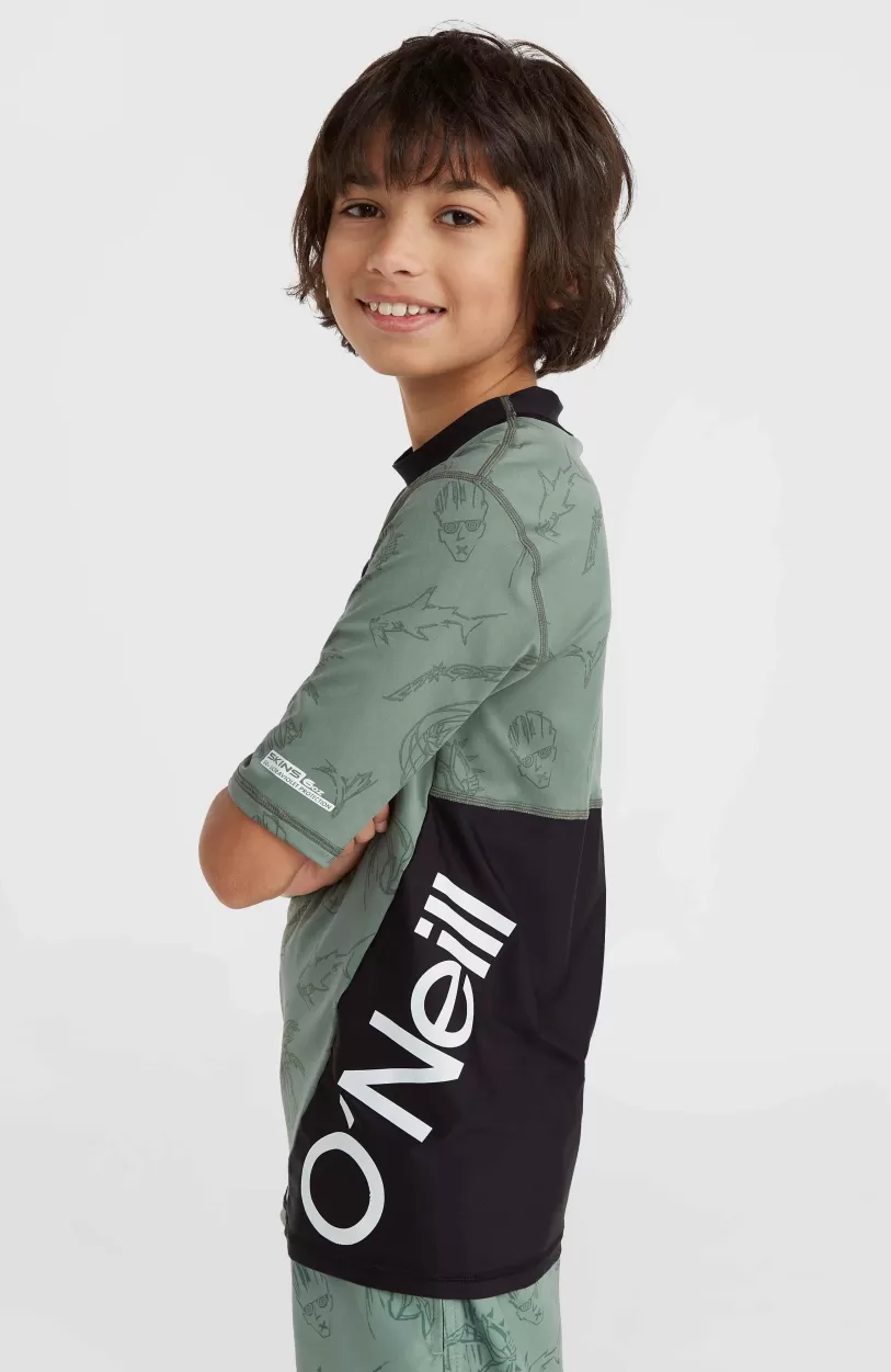 Clearance O’Neill Mix And Match Crazy Shirt Met Korte Mouwen | Green Vintage Surfer