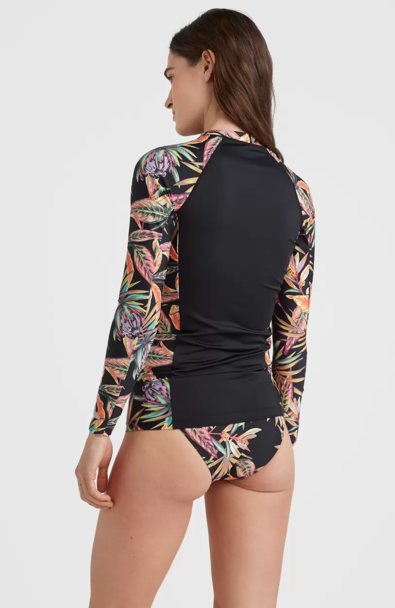 Cheap O’Neill Shirt Anglet Met Lange Mouwen En Beschermingsfactor UPF 50+ | Black Tropical Flower