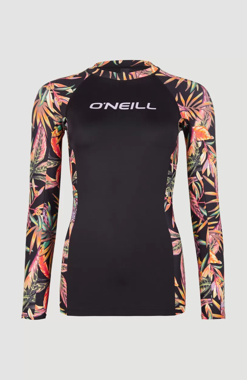 Cheap O’Neill Shirt Anglet Met Lange Mouwen En Beschermingsfactor UPF 50+ | Black Tropical Flower