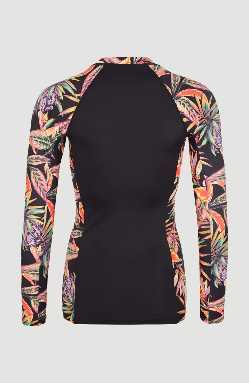 Cheap O’Neill Shirt Anglet Met Lange Mouwen En Beschermingsfactor UPF 50+ | Black Tropical Flower