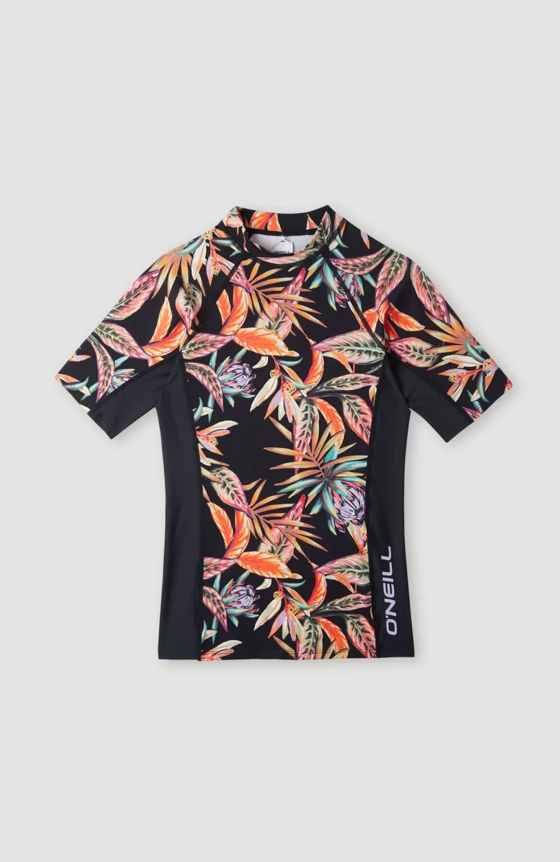 Store O’Neill Shirt O'Neill Printed Met Korte Mouwen | Black Tropical Flower