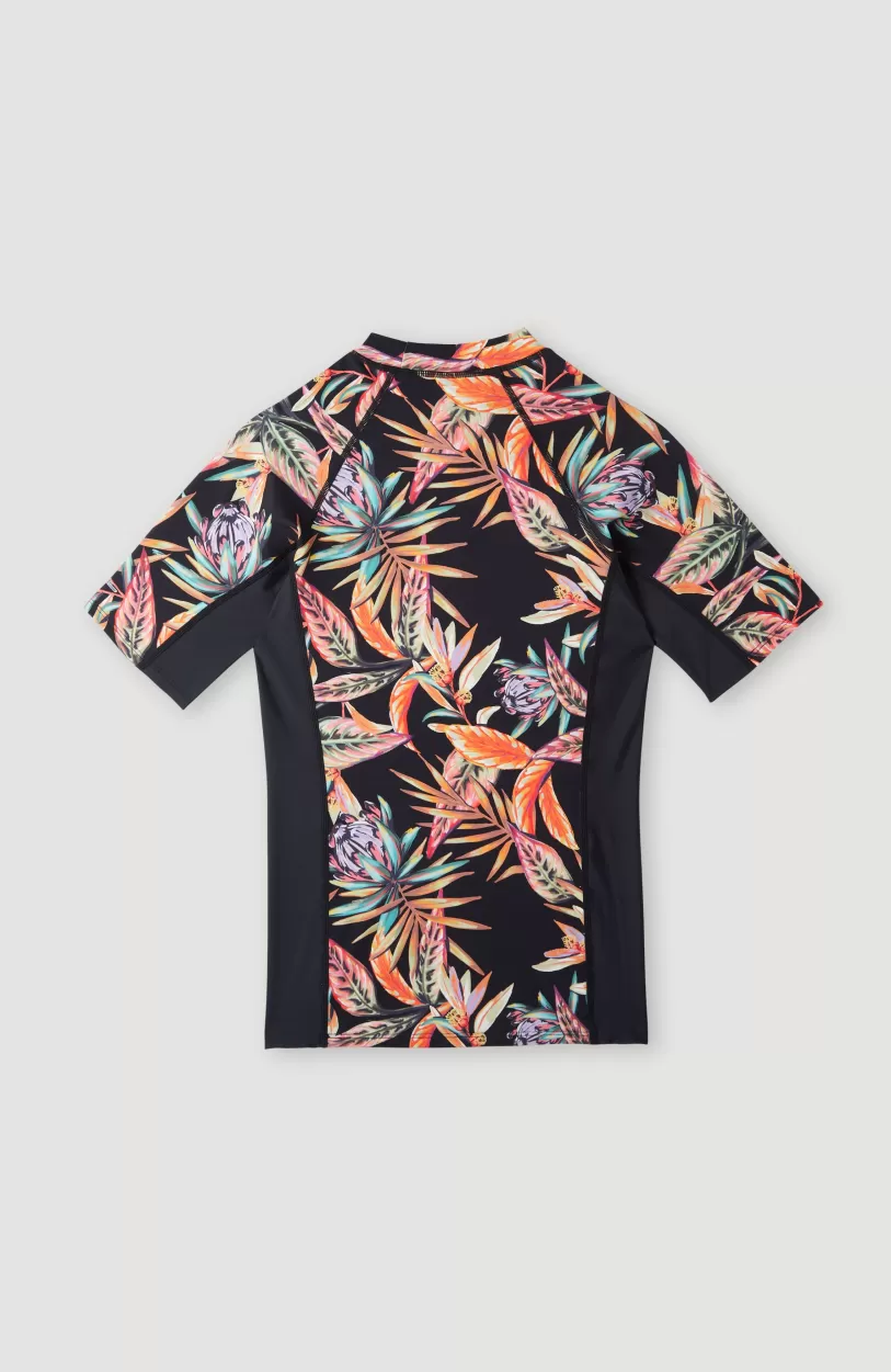 Store O’Neill Shirt O'Neill Printed Met Korte Mouwen | Black Tropical Flower