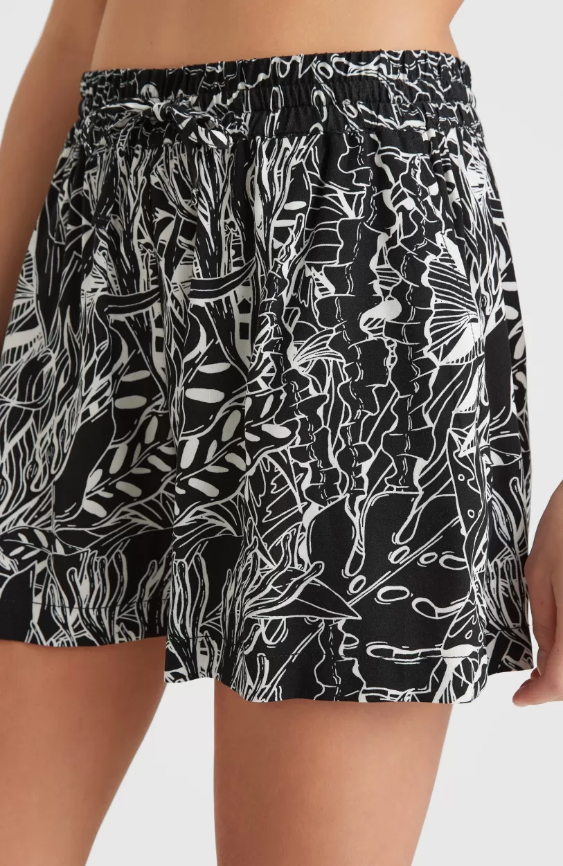 Cheap O’Neill Short Java Wave Met Hoge Taille | White . Black Comic Seaweed