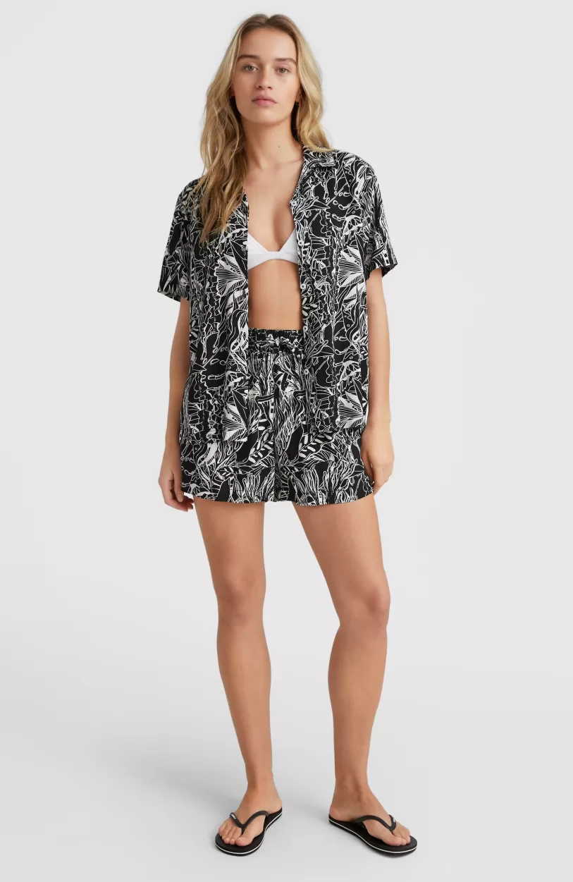 Cheap O’Neill Short Java Wave Met Hoge Taille | White . Black Comic Seaweed