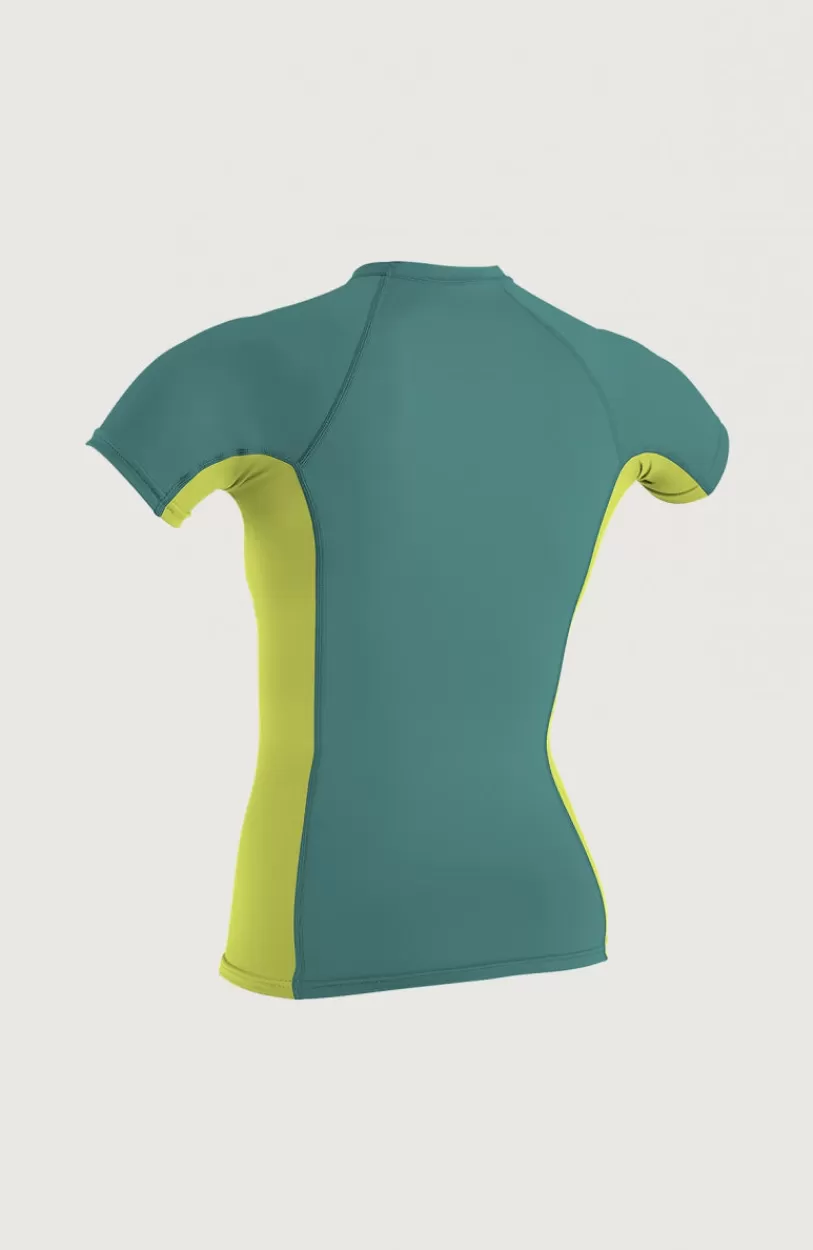 Best O’Neill Skins Side Print Short Sleeve Rash Guard Womens | Light Green