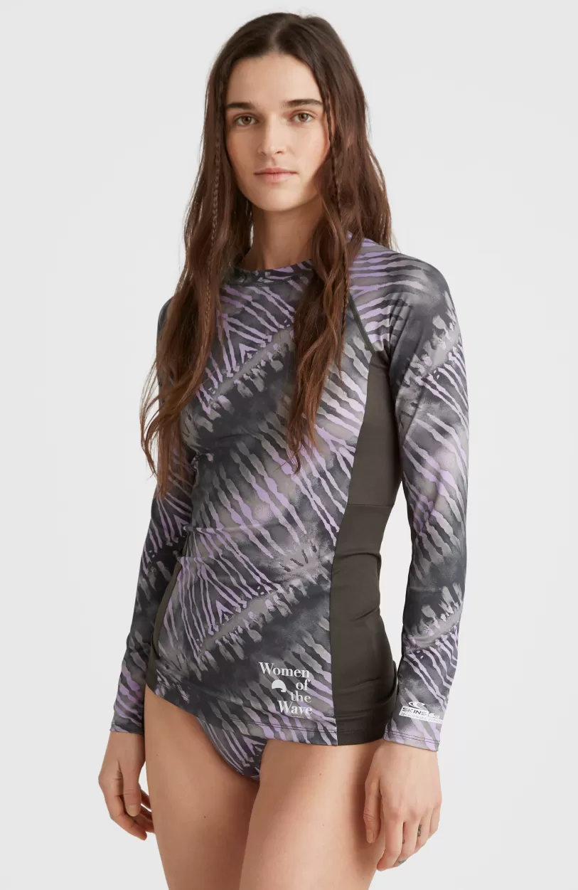 Shop O’Neill Women Of The Wave Longsleeve UPF 50+ Sun Shirt Skin | Grey Tie Dye