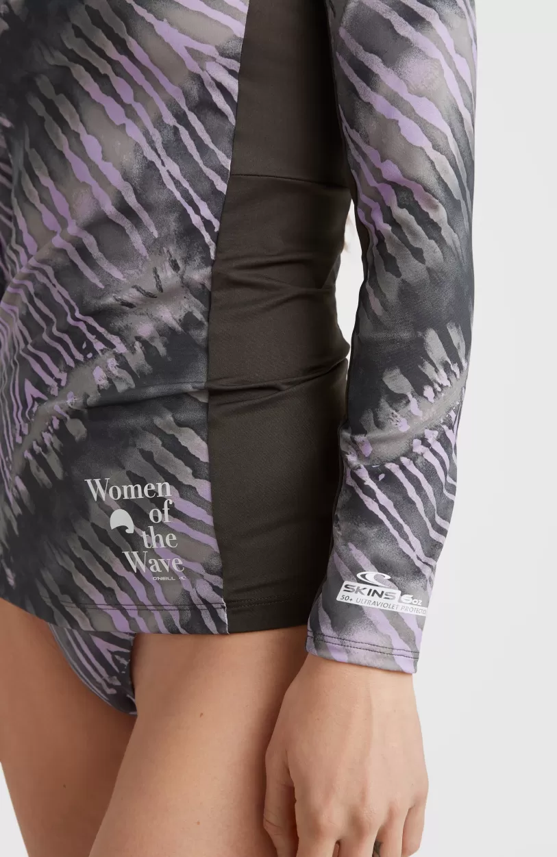 Shop O’Neill Women Of The Wave Longsleeve UPF 50+ Sun Shirt Skin | Grey Tie Dye