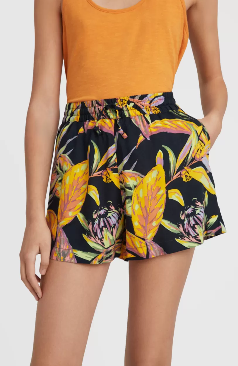 Cheap O’Neill Zomershort Amiri Met Hoge Taille | Black Tropical Flower