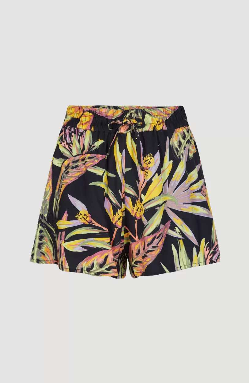 Cheap O’Neill Zomershort Amiri Met Hoge Taille | Black Tropical Flower