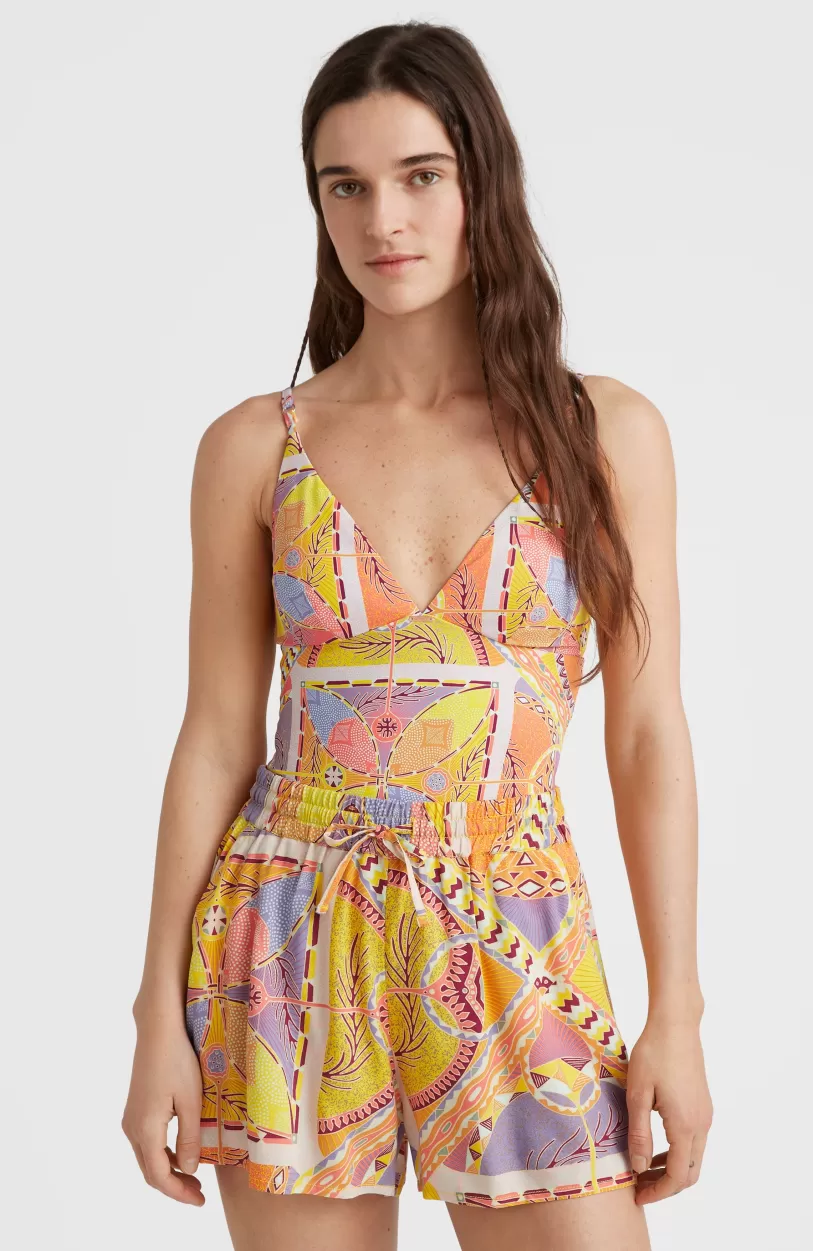 Store O’Neill Zomershort Amiri Met Hoge Taille | Yellow Scarf Print